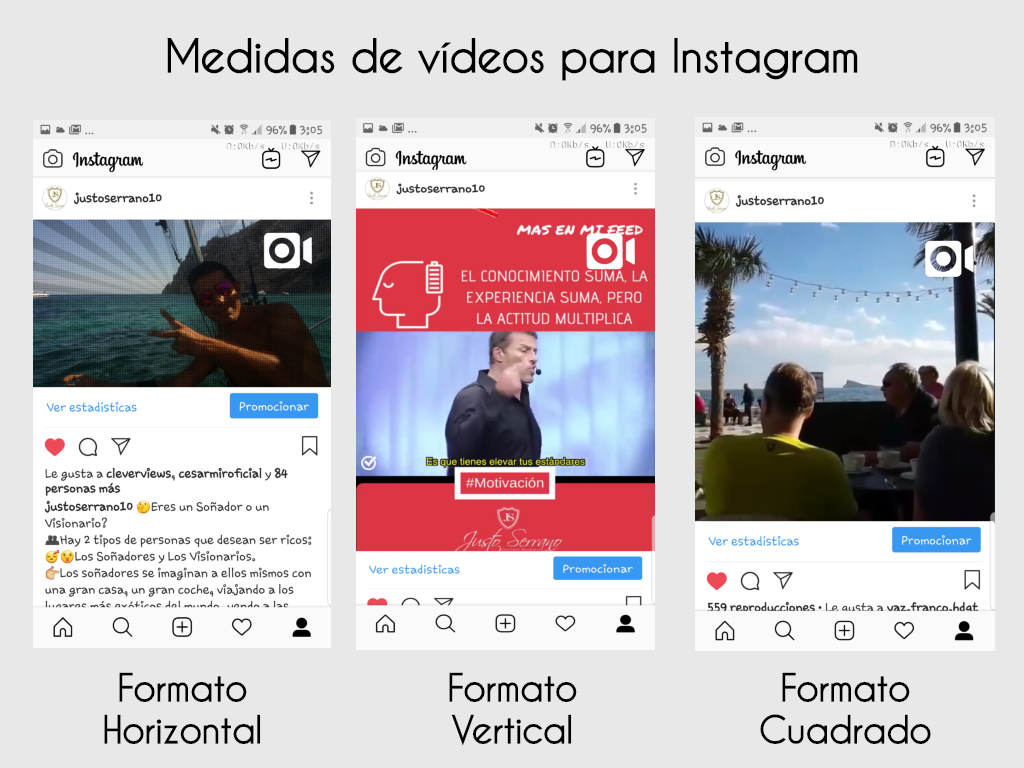 Medidas Instagram Videos